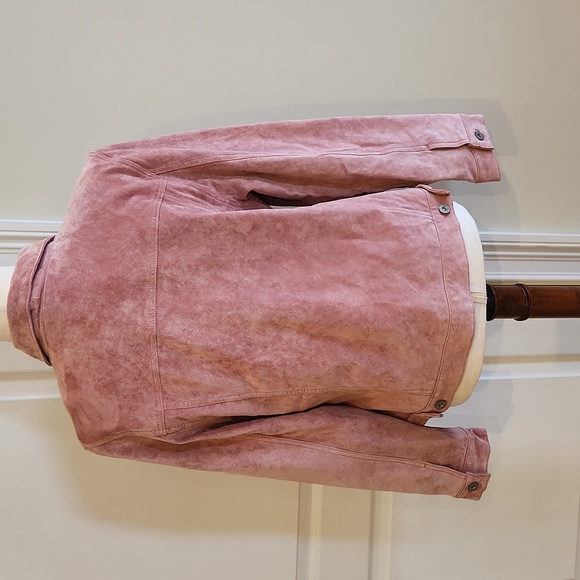 One Of A Kind Beautiful Vintage Eddie Bauer Pink Suede Jean Jacket Medium. - Picture 4 of 7